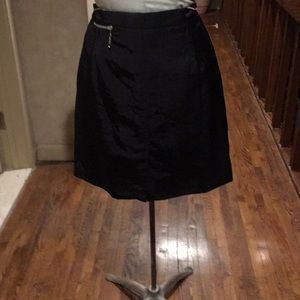 Equator black nylon mini skirt zip pocket Sz 10